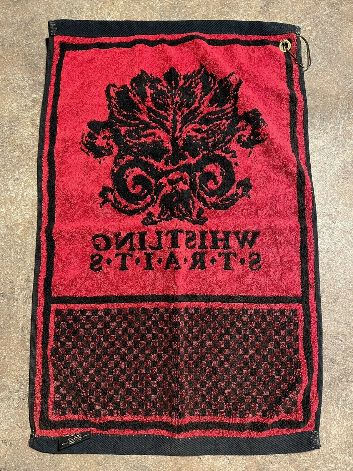 Whistling Straits Black & Red Checkered Golf Towel - 2020 Ryder Cup Course