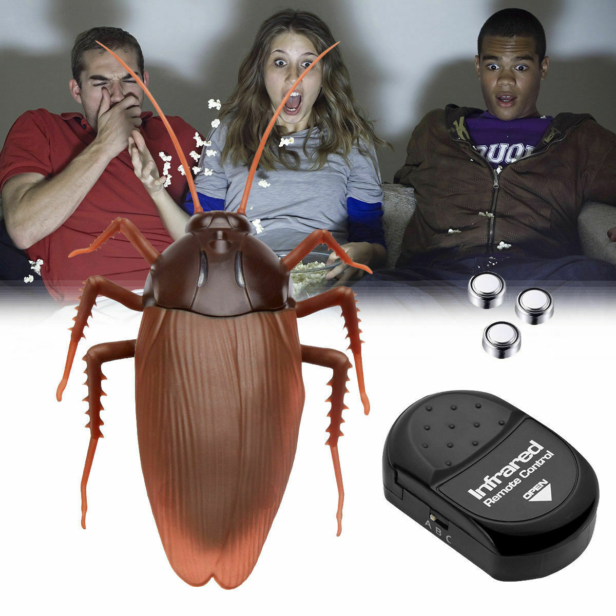 Upgraded Infrared Remote Control Cockroach Toy Realistic Fake Roach Rc 