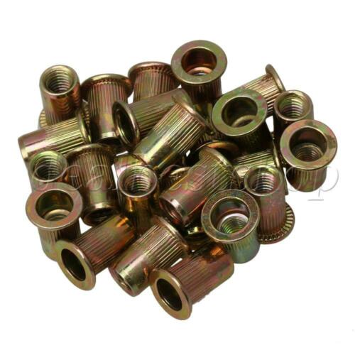 5x Carbon Steel Threaded Rivet Nut Insert Rivnut Nutsert Zinc Plated ...