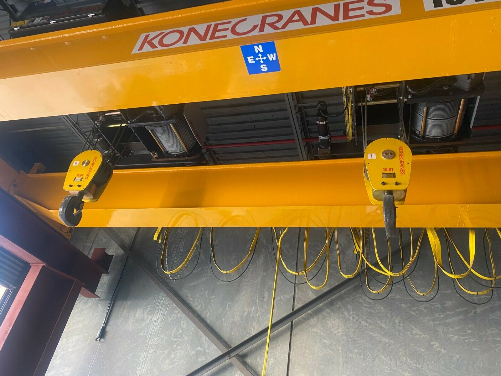 Konocranes 15 Ton Free Standing Bridge Crane W/ 2 15 Ton Hoist