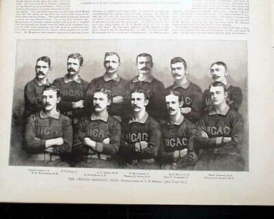 1885 CHICAGO WHITE STOCKINGS Sox MLB Baseball Team W/ Cap Anson PRINT ...