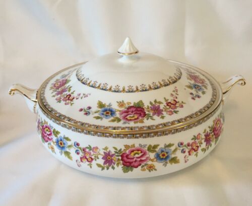 Vintage ROYAL GRAFTON Floral English Bone China MALVERN Casserole Dish ...