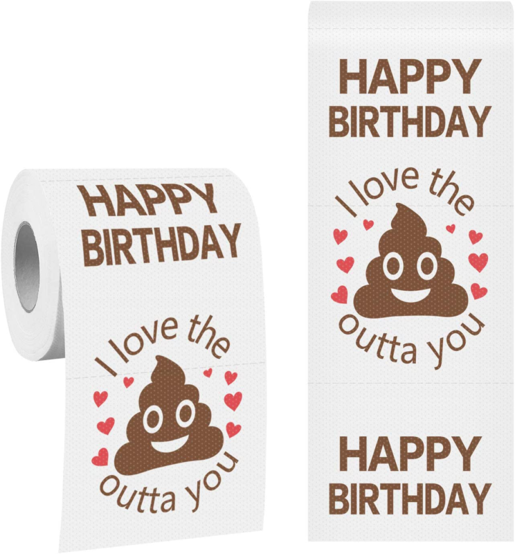 Happy Birthday Toilet Paper Roll Prank Funny Gag Gift Birthday Gifts ...