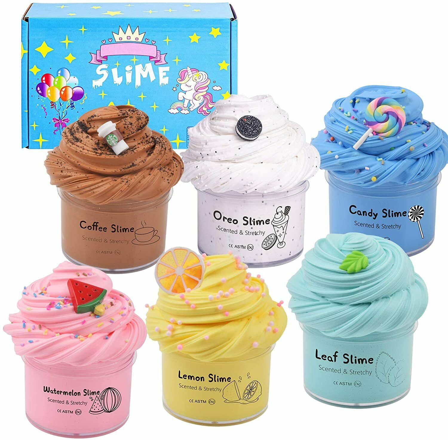 New 6 Pack Butter Slime Scented With Candy Slime Oreo Slime Latte