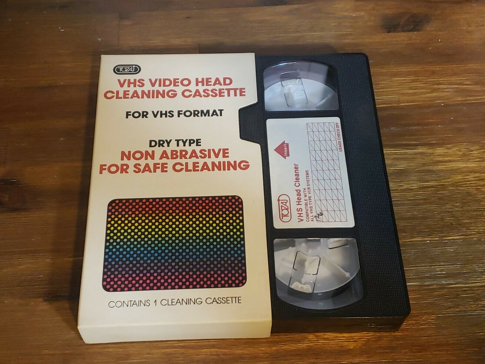 Head Cleaning VHS Video Cassette Dry Type Tape Non-Abrasive For Safe ...