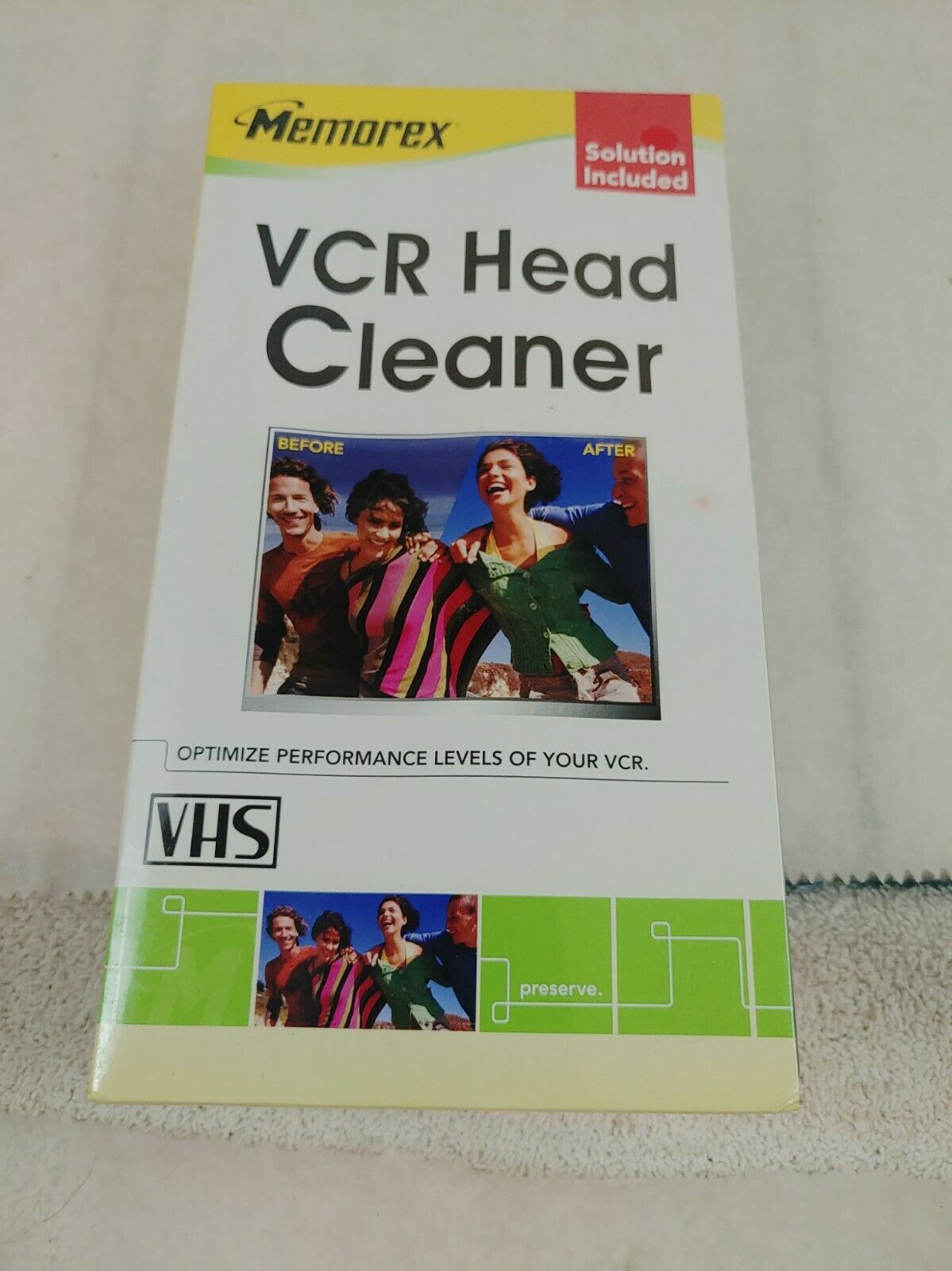 Sealed Memorex VHS VCR Video Head Cleaner NonAbrasive Wet Head