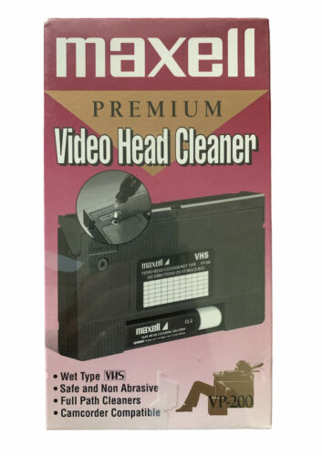 Maxell VCR Premium Video Head Cleaner Wet Type VHS VP-200 Factory ...